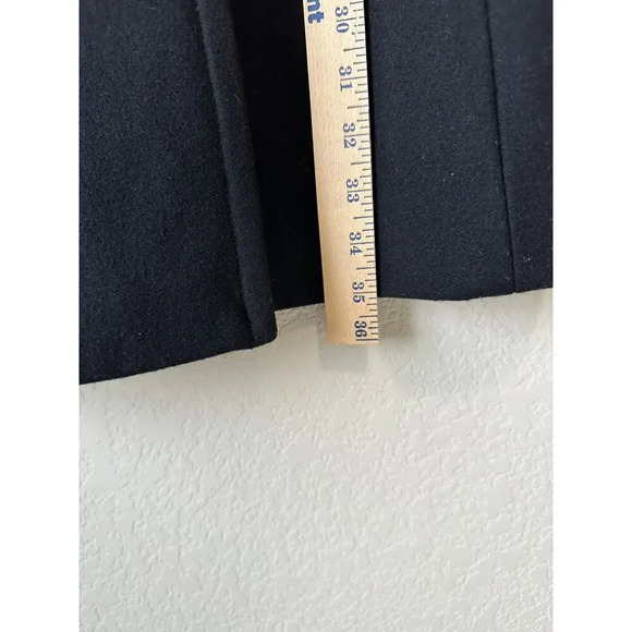 J. Crew Womens Size 4 Black Lady Day Coat Double Breasted Long Wool Peacoat - Picture 7 of 16